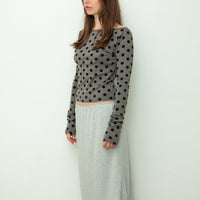【NEW】Dots Boat Neck Long Tee