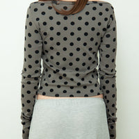【NEW】Dots Boat Neck Long Tee