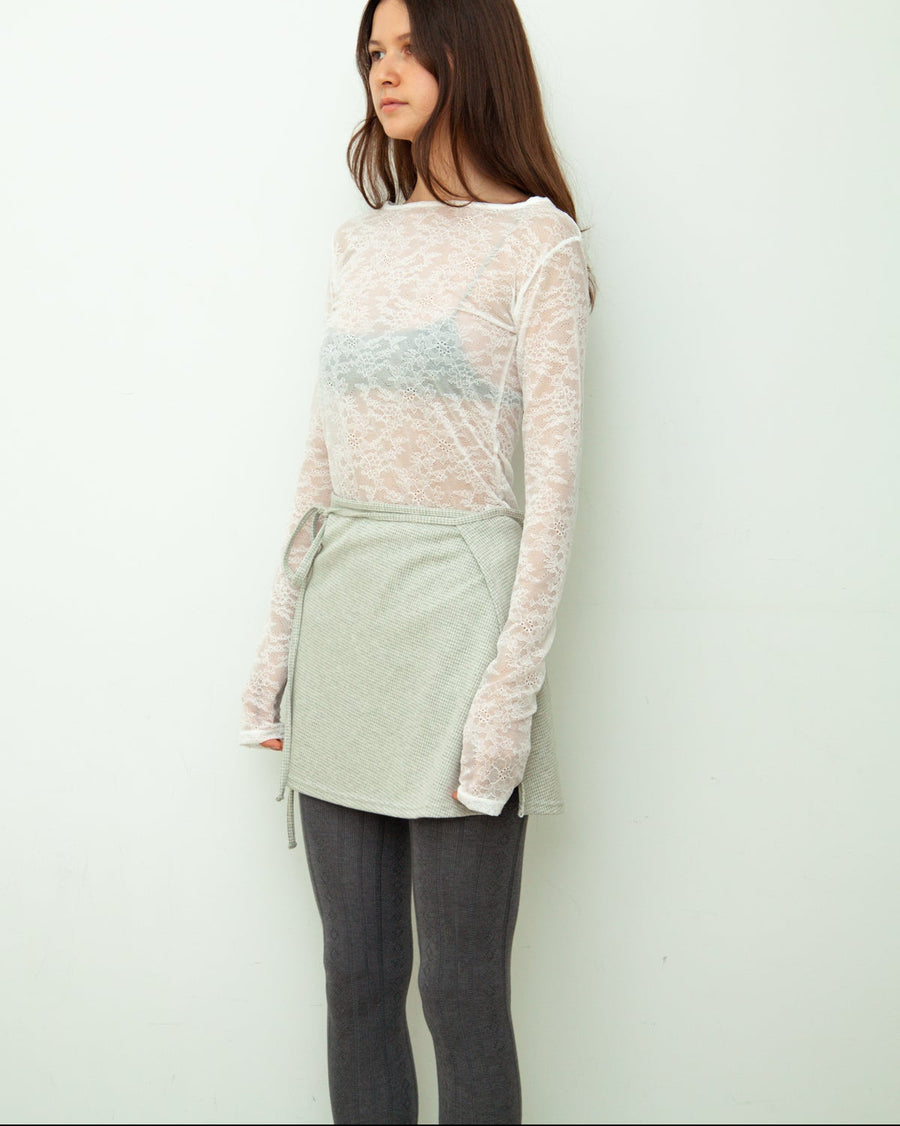 【NEW】Lace Boat Neck T-shirts