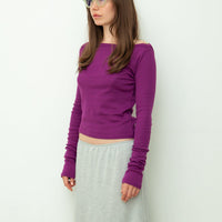 【NEW】Boat Neck Long Tee