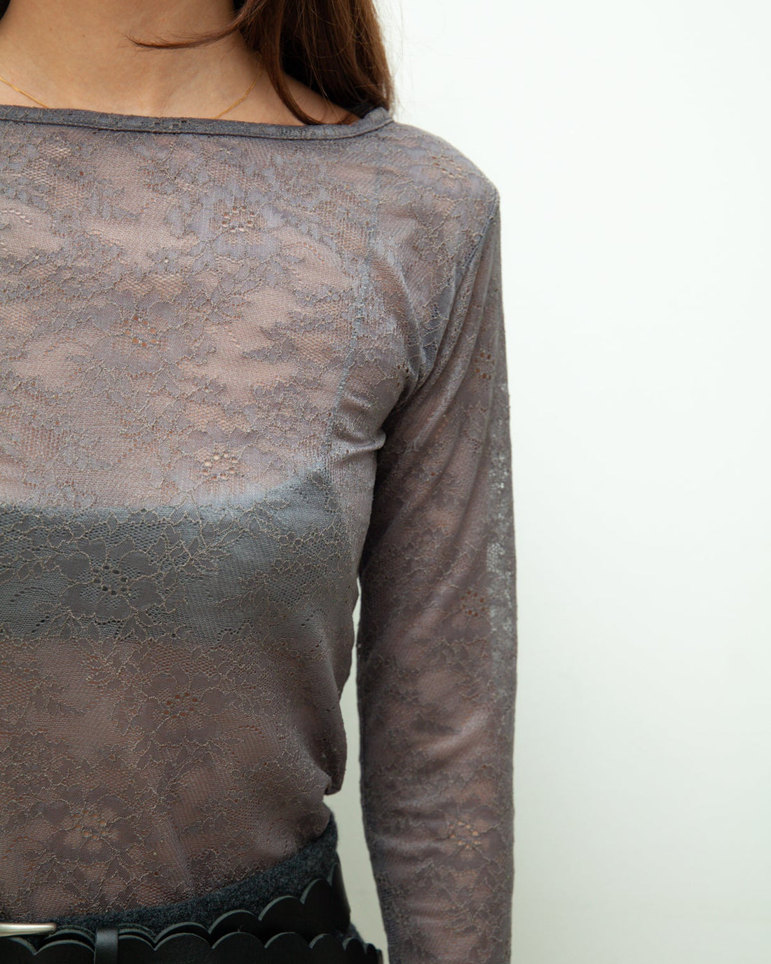 【NEW】Lace Boat Neck T-shirts