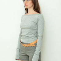 【NEW】Boat Neck Long Tee