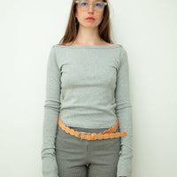 【NEW】Boat Neck Long Tee