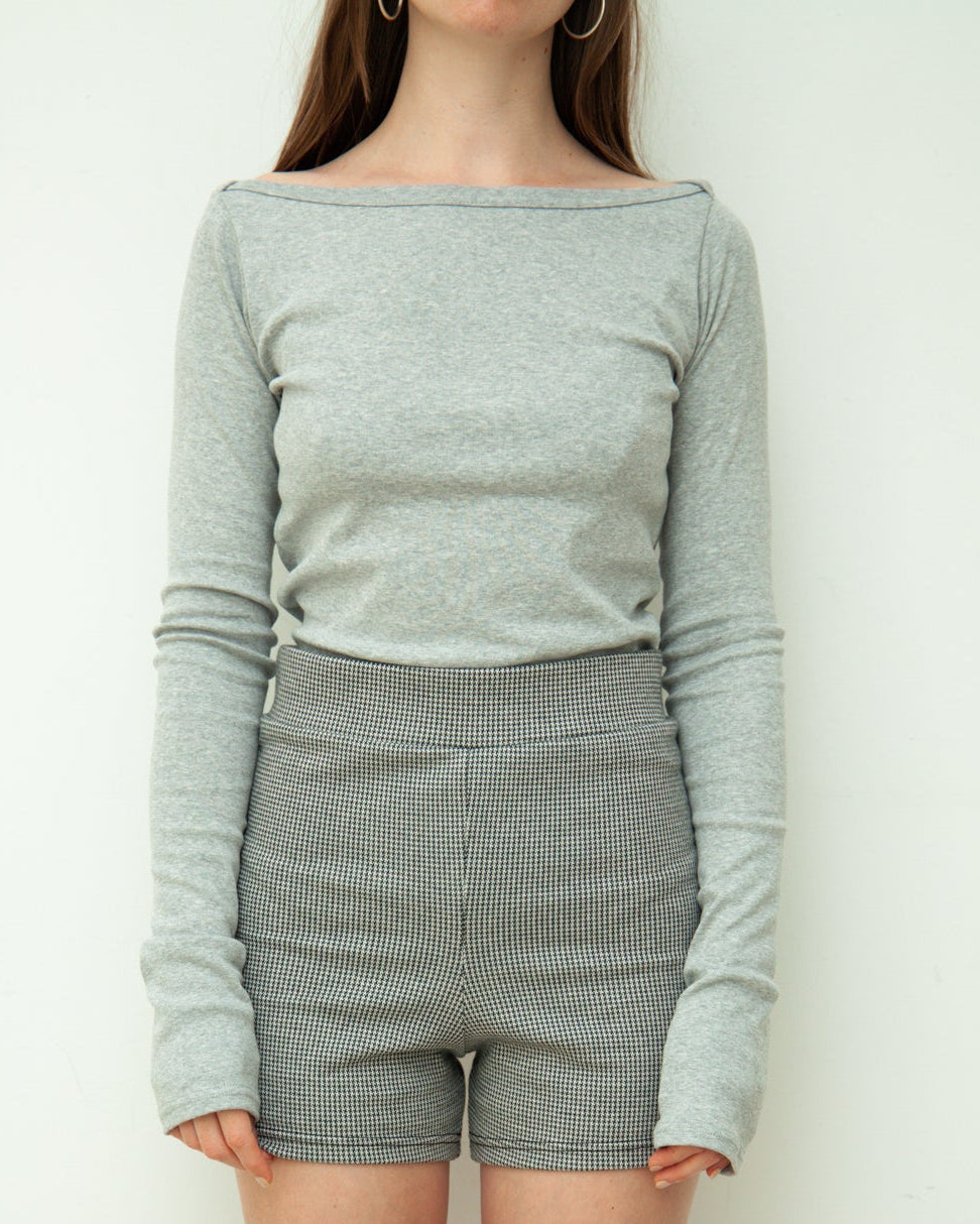 【NEW】Boat Neck Long Tee