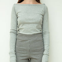 【NEW】Boat Neck Long Tee