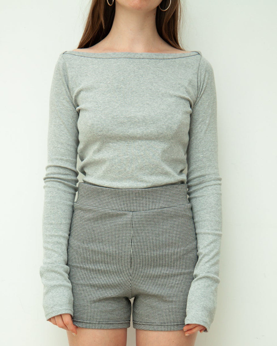 【NEW】Boat Neck Long Tee