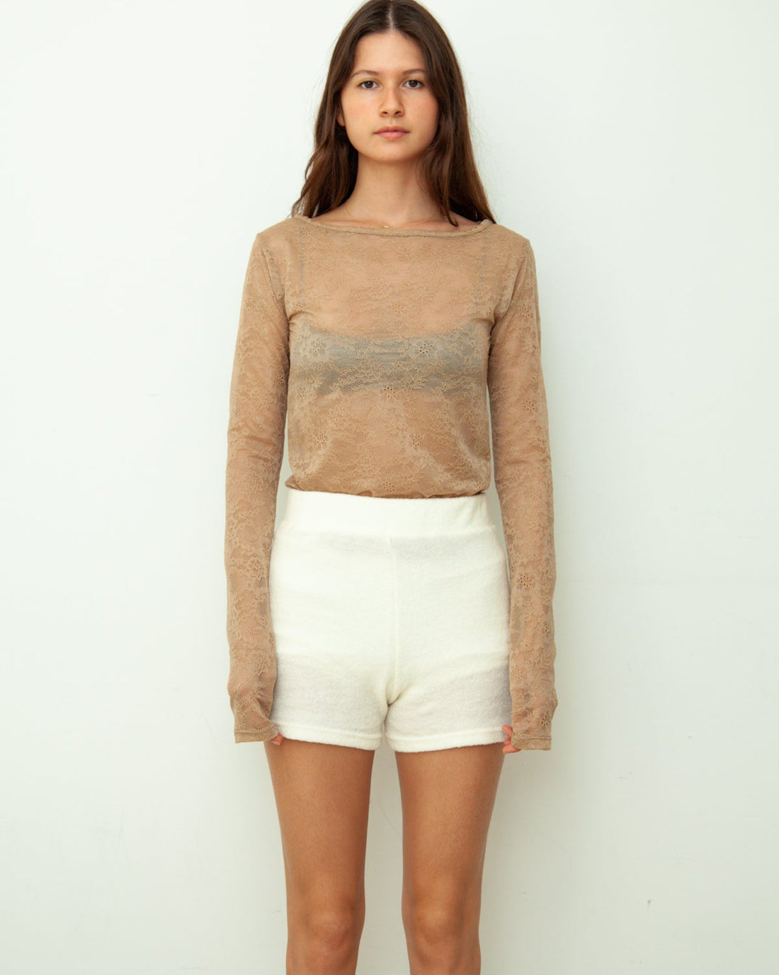 【NEW】Lace Boat Neck T-shirts