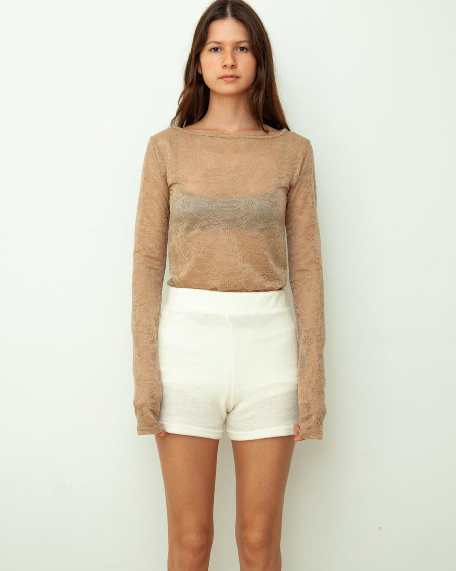 【NEW】Lace Boat Neck T-shirts