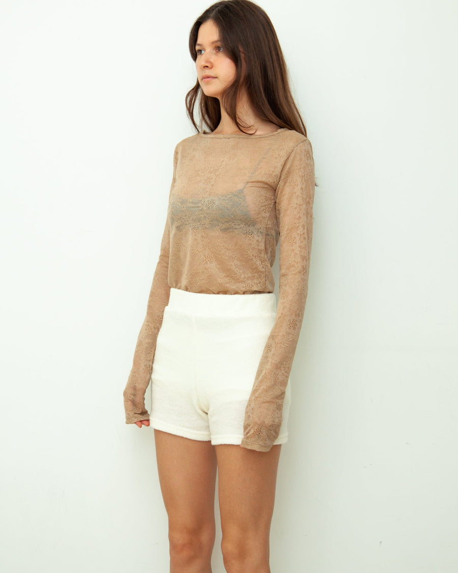 【NEW】Lace Boat Neck T-shirts