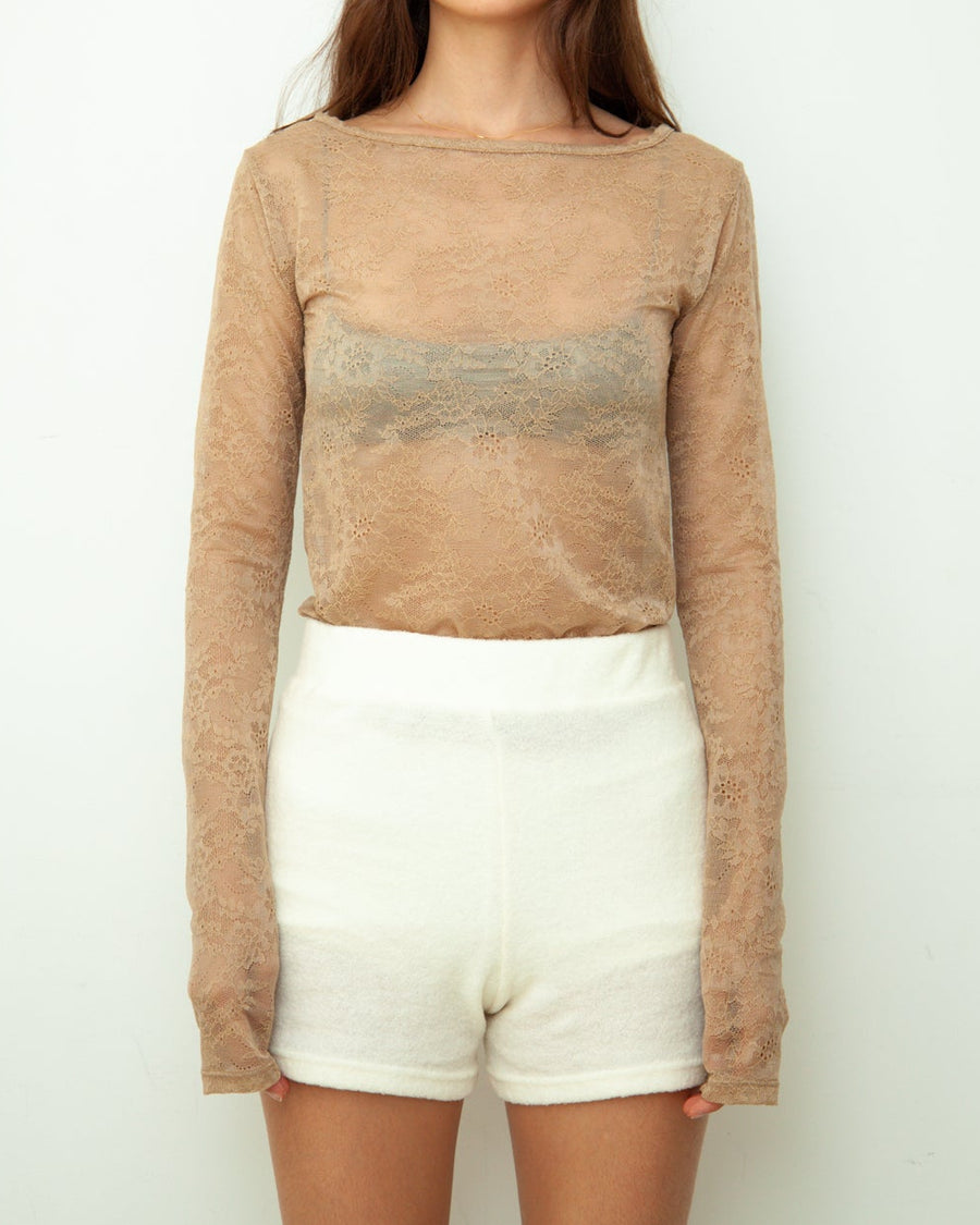 【NEW】Lace Boat Neck T-shirts