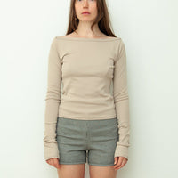 【NEW】Boat Neck Long Tee