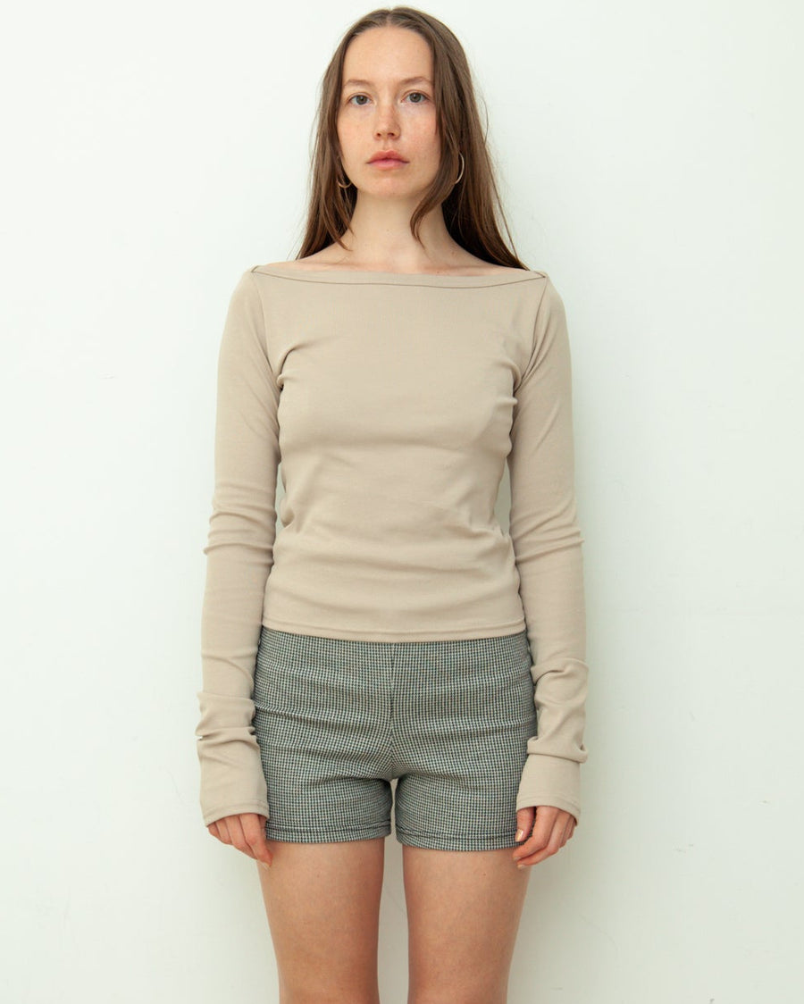 【NEW】Boat Neck Long Tee