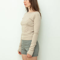 【NEW】Boat Neck Long Tee