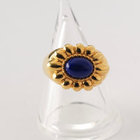 【NEW】Flower Stone Ring(Lapis lazuli）