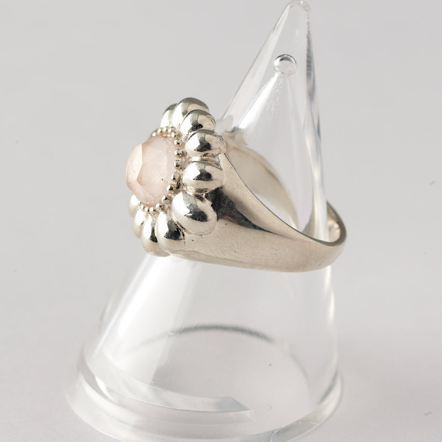 【NEW】Flower Stone Ring (Rose quarter)