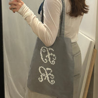 Embroidery Print Tote Bag