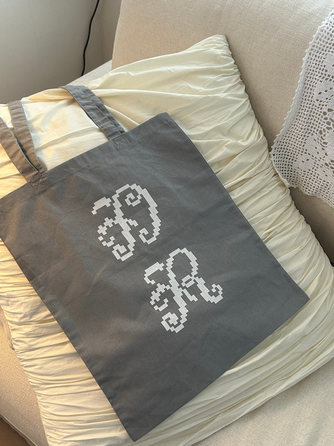 Embroidery Print Tote Bag