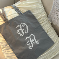 Embroidery Print Tote Bag