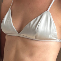 "D" Logo Satin Triangle Bra