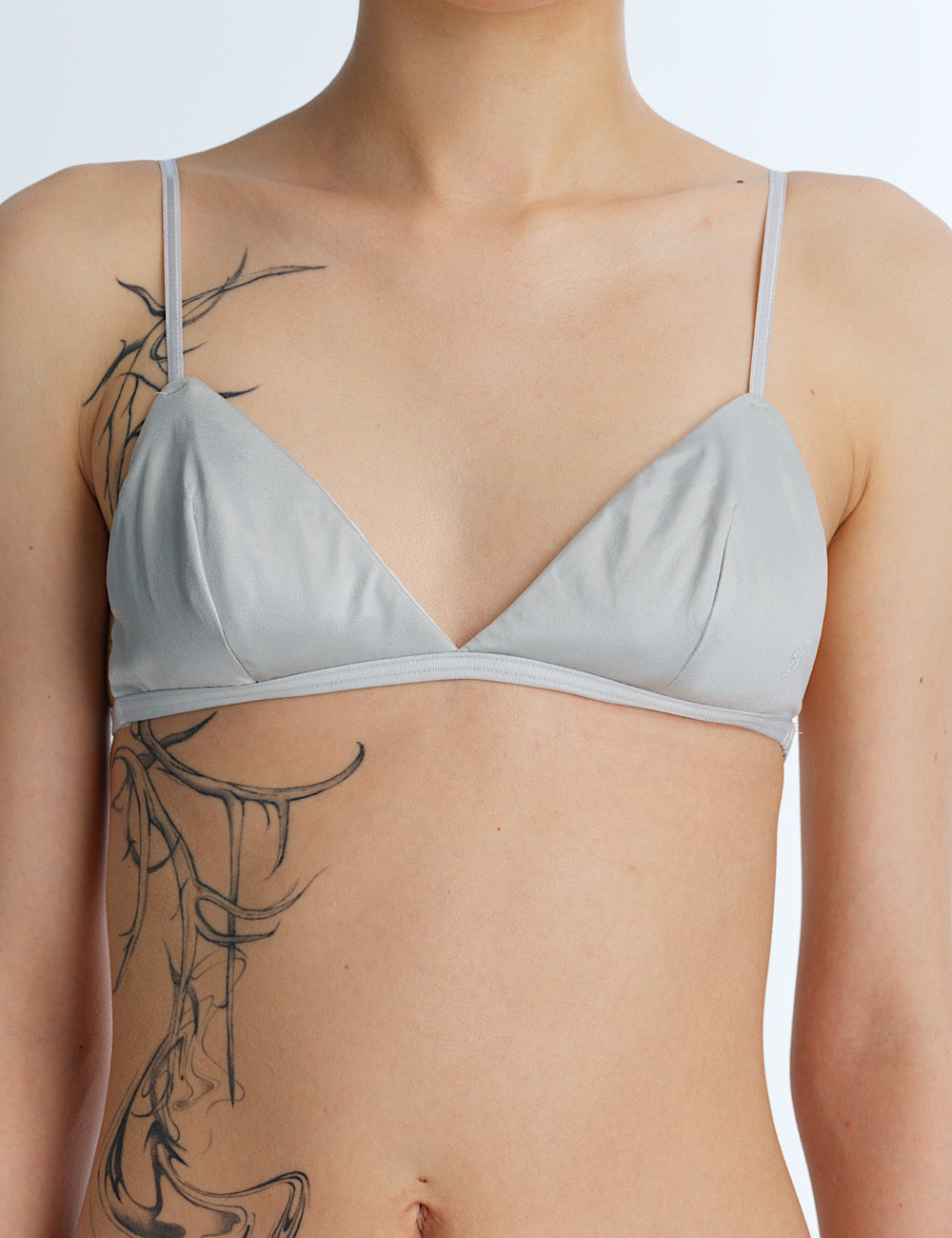 "D" Logo Satin Triangle Bra