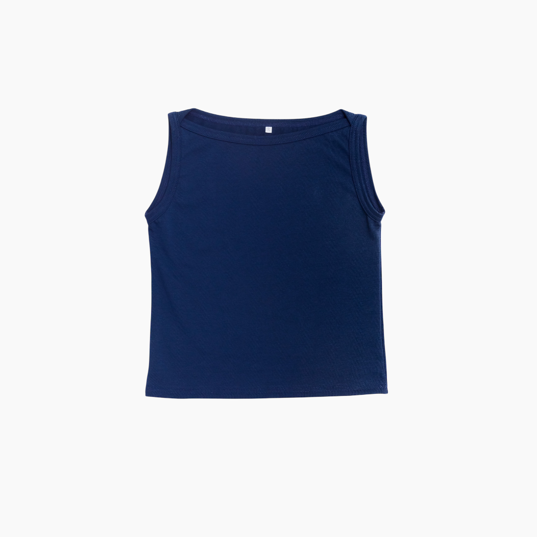 【NEW】Cotton Boat Neck Tanktop