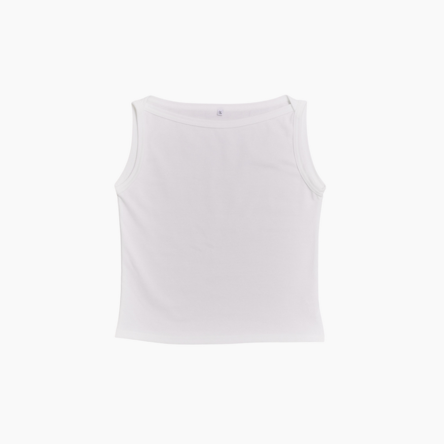 【NEW】Cotton Boat Neck Tanktop